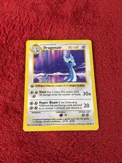 1st Edition Dragonair 018/102 Base Set (Shadowless) Wotc Pokemon Card Played - Image 1