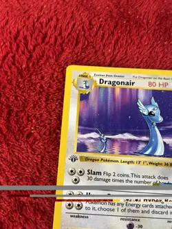 1st Edition Dragonair 018/102 Base Set (Shadowless) Wotc Pokemon Card Played - Image 2