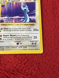 1st Edition Dragonair 018/102 Base Set (Shadowless) Wotc Pokemon Card Played - Image 4