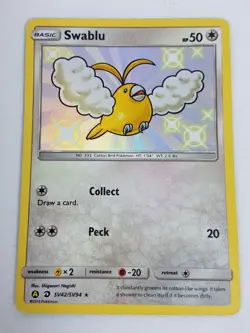 Swablu SV42/SV94 Pokemon TCG Holo Card Hidden Fates Shiny Rare Baby LP - Image 1