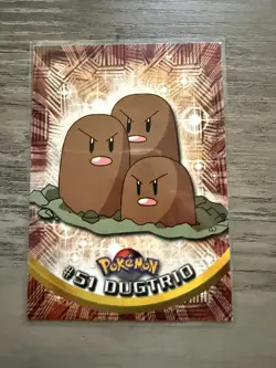 Dugtrio #51 - BLUE Logo - NON-HOLO - Series 1 - TOPPS Pokemon Cards - LP - Image 1