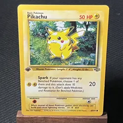 NM LP 1st Edition Jungle Pikachu 60 / 64 1999 Pokemon card wizards of the coast - Image 1