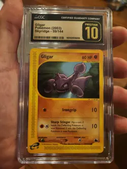 (POP 1) CGC 10 PRISTINE Gligar 59/144 Pokemon Skyridge Card 2003 - Image 2