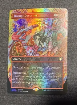 MTG Disrupt Decorum Full Art Foil Event Promo - Excellent - Image 1