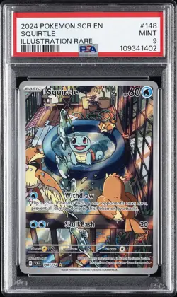 2024 POKEMON SCR EN-STELLAR CROWN ILLUSTRATION RARE #148 SQUIRTLE PSA 9 - Image 1