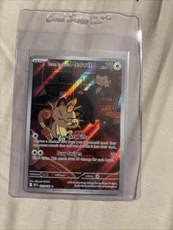 Pokemon TCG Team Rockets Meowth Card 203/182 Destined Rivals - Image 1