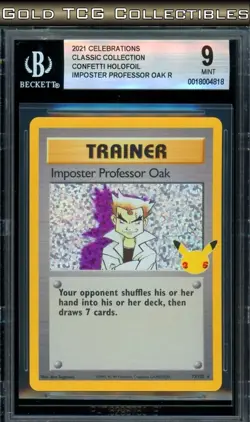 BGS 9 ⭐ Pokemon Imposter Professor Oak 73 Celebrations 25th Anniversary Promo - Image 1
