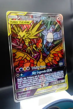 Pokemon TCG Moltres Zapdos Articuno GX SM210 Stained Glass Promos Holo - Image 3