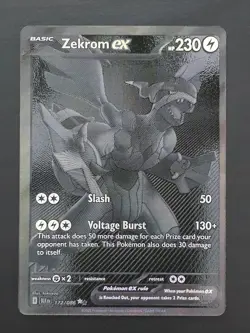 Zekrom ex 172/086 Pokemon Black Bolt Black White Rare - Damaged - Image 1