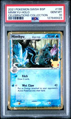 2021 Pokemon Celebrations Black Star Promo #136 Mimikyu Holo PSA 10 - Image 1