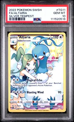 2022 POKEMON SWORD & SHIELD SILVER TEMPEST #TG11 FULL ART/ALTARIA PSA 10 - Image 1