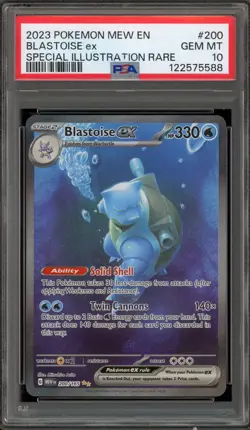 Pokemon Blastoise ex 151 MEW EN Special Illustration Rare #200 PSA 10 Gem Mint - Image 1