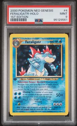 PSA 9 FERALIGATR #4 (HOLO/FIRST EDITION) - 2000 POKEMON NEO GENESIS FIRST ED. - Image 1