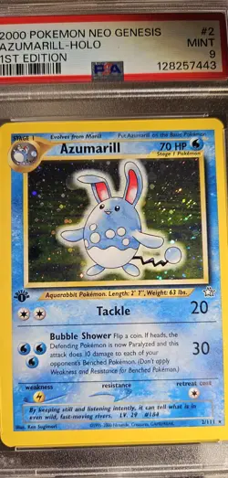 2000 Pokemon American 1st Edition Neo Genesis AZUMARILL - HOLO PSA-9 - Image 5