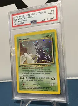 2000 Pokemon Neo Genesis Heracross Holo 1st Edition 6/111 PSA 9 Mint 💫 Swirl 💫 - Image 2