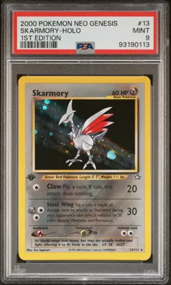 2000 Pokemon Neo Genesis Skarmory 1st Edition Holo Rare #13 PSA 9 Mint - Image 1