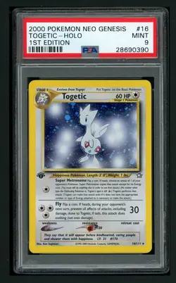 Pokemon PSA 9 MINT 2000 Togetic Neo Genesis 1st Edition Holo 16/111 - Image 1