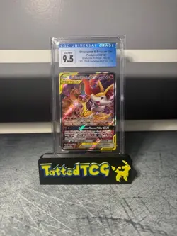 [CGC 9.5 GEM MINT BLUE LABEL ] Pokemon Charizard & Braixen GX - SM230 - Promo - Image 1
