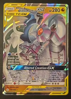 2019 Pokemon Sun Moon Cosmic Eclipse Arceus Dialga Palkia Tag Team Holo #156/236 - Image 1