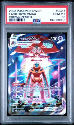2023 POKEMON SWORD & SHIELD CROWN ZENITH #GG45 FULL ART/DEOXYS VMAX PSA 10 - Image 1