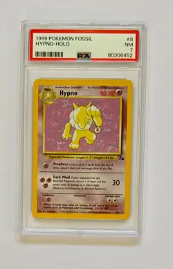 1999 Pokemon Fossil Hypno Holo Rare 8/62 PSA 7 Near Mint - Image 1