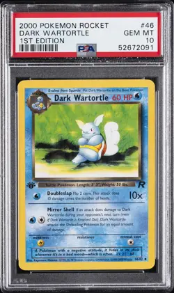 2000 POKEMON ROCKET 1ST EDITION #46 DARK WARTORTLE PSA 10 - Image 1