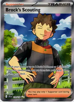 Journey Together Pokemon Trainer Brock's Scouting Ultra Rare Holo - Image 1