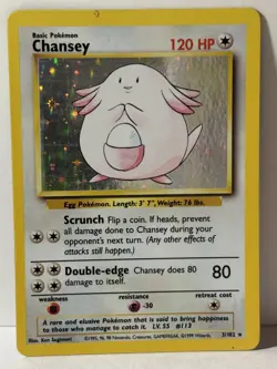 Chansey 3/102 Holo Base Set MP Pokemon Fast Shipping - Image 1