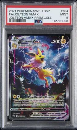 2021 POKEMON SWSH BLACK STAR PROMO #184 FULL ART/JOLTEON VMAX PSA 9 - Image 1
