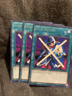 YUGIOH X3 STOP DEFENSE PLAYSET UNLIMITED RARE#LOB-EN095 25TH ANNIVERSARY - Image 1