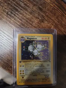 1st edition Pokemon Magneton Holo Base Set 11/62 English 1999 TCG Card - Image 1