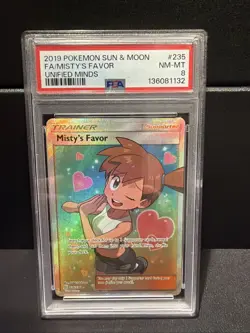 Pokemon Misty's Favor Holo Full Art Ultra Rare Card 235/236 PSA 8 NEW CERT!!! - Image 1