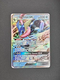 Pokemon TCG Greninja GX 24/131 Forbidden Light Sun & Moon Ultra Rare Holo Card - Image 1
