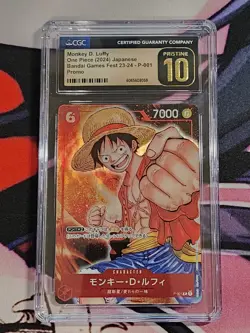 Monkey D Luffy P-001 Pristine CGC 10 Bandai Games Fest 23-24 One Piece Card Jpn - Image 1