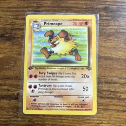 Pokemon TCG Primeape Jungle Card 43/64 1st Edition Uncommon - Image 1