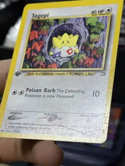 1st Edition Togepi 51/111 Neo Genesis 2000 WOTC Pokemon Card TCG - Image 4