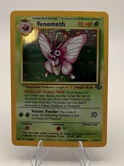 Pokemon TCG Venomoth Holo Rare Card 13/64 Unlimited Jungle Edition 1999 - Image 1