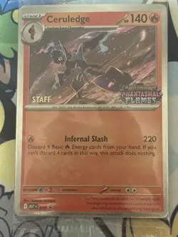Phantasmal Flames Sealed Staff Prerelease Promo Pokemon 4 Cards NM - Image 3