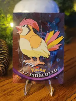 Topps Pokemon Pidgeotto #17 TV Animation Edition HOLO FOIL Card Black Logo - NM - Image 1