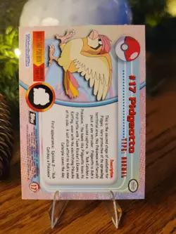 Topps Pokemon Pidgeotto #17 TV Animation Edition HOLO FOIL Card Black Logo - NM - Image 2