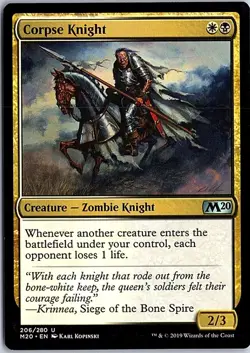 Corpse Knight (2/3 Misprint) U Core Set 2020 206 LP MTG - Image 1