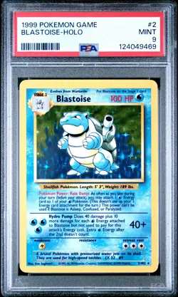 1999 POKEMON BASE SET UNLIMITED #2 BLASTOISE-HOLO PSA 9 - Image 1