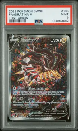 2022 POKEMON SWORD & SHIELD LOST ORIGIN #186 FULL ART/GIRATINA V PSA 9 - Image 1
