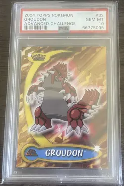 2004 TOPPS POKEMON ADVANCED CHALLENGE 33 GROUDON PSA 10 GEM MINT - Image 1