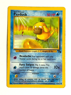 Pokemon TCG Psyduck 53/62 Unlimited Fossil WOTC Vintage - Image 1
