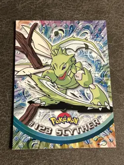 2000 Topps Pokemon TV Animation Edition Series 3 Scyther #123 Blue Logo - NM - Image 1