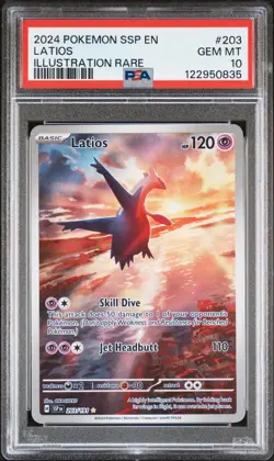 2024 POKEMON SSP EN * SURGING SPARKS * ILLUSTRATION RARE * 203 * LATIOS * PSA 10 - Image 1
