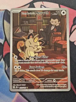 Team Rocket's Meowth Illustration Rare 203/182 Sv10: Destined Rivals POKEMON - Image 1