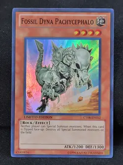 YuGiOh Fossil Dyna Pachycephalo CT08-EN012 Super Rare Limited Edition NM - Image 1