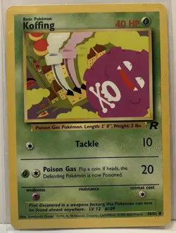 VINTAGE Pokemon Koffing 58/82 Team Rocket Regular LP/EX Excellent Card Rare - Image 1